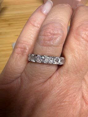 Diamonique Classic Princess Cut CZ Eternity Band - Women Jewelry